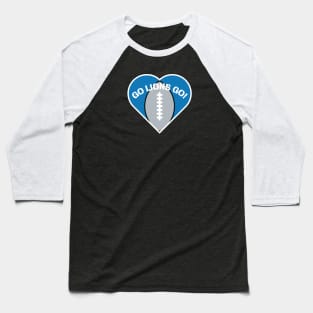 Heart Shaped Detroit Lions Baseball T-Shirt